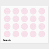Sticker Rond Retro Gingham Light Pink (Feuille)