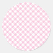 Sticker Rond Retro Gingham Light Pink (Devant)
