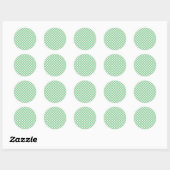 Sticker Rond Retro Gingham Summer Green (Feuille)