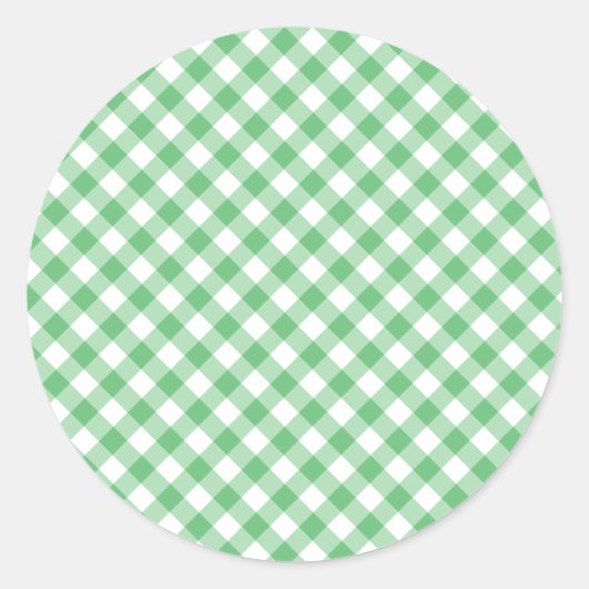 Sticker Rond Retro Gingham Summer Green (Devant)
