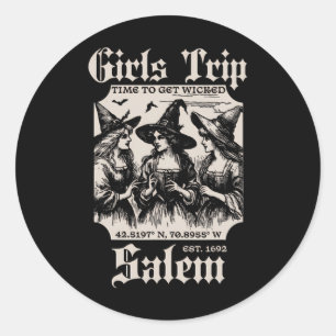 Sticker Rond Retro Girls Trip Salem 1692 Ils Ont Manqué Une Sor