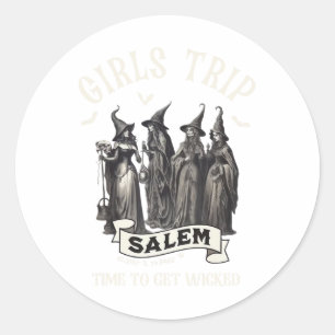 Sticker Rond Retro Girls Trip Salem 1692 Ils Ont Manqué Une Sor