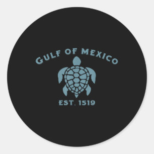 Sticker Rond Rétro golfe du Mexique Est 1519 plage de Turtle Gu