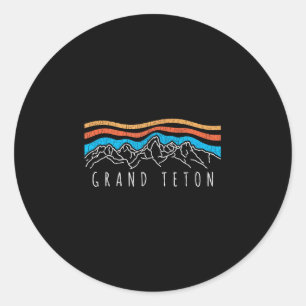 Sticker Rond Rétro grand parc national teton wyoming vintage
