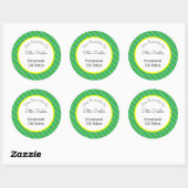 Sticker Rond Retro Green Plaid Custom Picker ou Baking (Feuille)