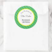 Sticker Rond Retro Green Plaid Custom Picker ou Baking (Sac)