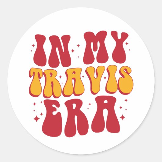 Sticker Rond Rétro Groovy À Mon Ère Travis (Devant)