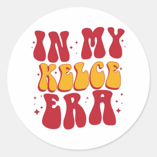 Sticker Rond Rétro Groovy Dans Mon Ère Kelce  (Devant)