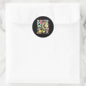 Sticker Rond Retro Groovy Mec Nous Sortons Conducteurs De Bus D (Sac)