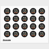 Sticker Rond Retro Halloween Gaming Controller Skeleton Game Ha (Feuille)