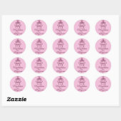 Sticker Rond Retro Hand Drawn Burgundy Champagne Tower Names (Feuille)