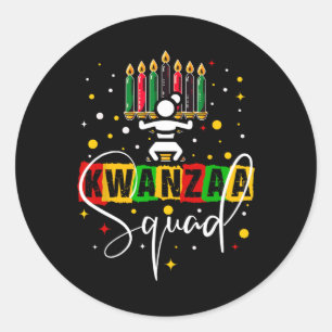 Sticker Rond Retro Happy Kwanza Christmas African American Cand