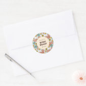 Sticker Rond Retro Hippie Groovy Fleur Mariage  (Enveloppe)