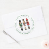 Sticker Rond Retro Holiday Black Nutcracker Rouge Vert Bleu (Enveloppe)