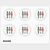 Sticker Rond Retro Holiday Black Nutcracker Rouge Vert Bleu (Feuille)