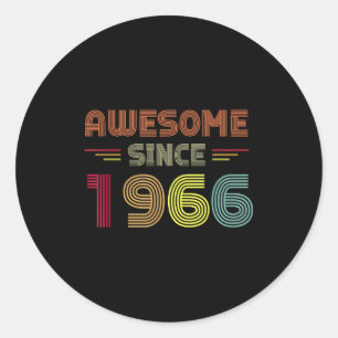 Sticker Rond Rétro Incroyable Depuis 1966 56e Anniversaire Anni