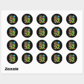 Sticker Rond Rétro J'avais 6 ans Maintenant j'ai 7 ans Cadeau d (Feuille)