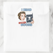 Sticker Rond Retro je lis des livres interdits (Sac)