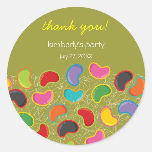 Sticker Rond Retro Jellybean Pop Sweet Candy Whimsical Annivers (Devant)