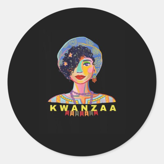 Sticker Rond Retro Kwanzaa Afrique (Devant)