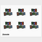 Sticker Rond Retro Las Vegas Neon (Feuille)