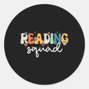 Sticker Rond Retro Lecture Super Escouade Filles Garçons Lectur
