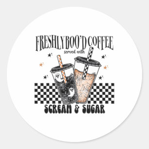Sticker Rond Retro Les amateurs de café Boo'd Boujee Ghost Hal