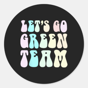 Sticker Rond Retro Let's Devenez écolo War Game 60's Go Summer