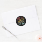 Sticker Rond Retro Live Lauder Toaster Bath Skeleton Funny Hall (Enveloppe)