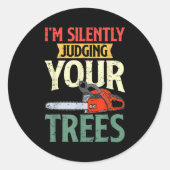 Sticker Rond Retro Logger Lumberjack Arborist Dad Apparel Co. S (Devant)