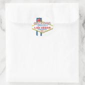 Sticker Rond Rétro lune de miel de Las Vegas (Sac)