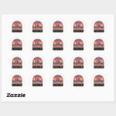 Sticker Rond Retro Magdeburg Skyline (Feuille)