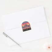 Sticker Rond Retro Magdeburg Skyline (Enveloppe)