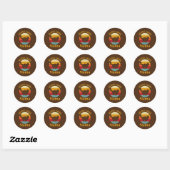 Sticker Rond Retro Maine Coon Chat Maman Propriétaire d'animal  (Feuille)