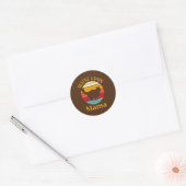 Sticker Rond Retro Maine Coon Chat Maman Propriétaire d'animal  (Enveloppe)