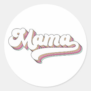 Sticker Rond Retro Mama