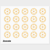 Sticker Rond Rétro marguerite jaune bohème (Feuille)
