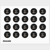 Sticker Rond Retro Meme 67 Six Seven 6 7 Cat Ramen Japanese Kaw (Feuille)