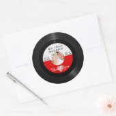 Sticker Rond Rétro Merci de faveur de mariage de photo de (Enveloppe)