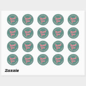 Sticker Rond Retro "Merci" Typographie Cool (Feuille)
