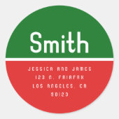 Sticker Rond Retro Modern Return Address  (Devant)