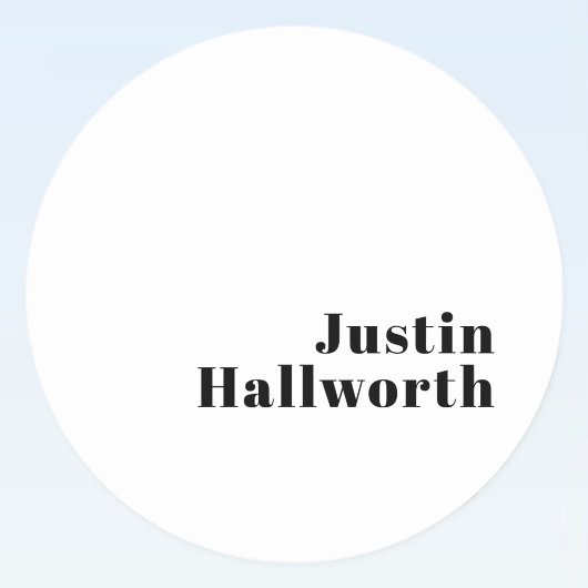 Sticker Rond Rétro Moderne Nom minimum ou Modèle d'entreprise