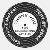 Sticker Rond Retro Music Vinyl Record Mariage (Devant)