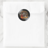Sticker Rond Retro Music Vinyl Record Photo Mariage Round (Sac)