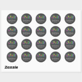 Sticker Rond Retro Neon Doodles Chalkboard Graduation (Feuille)