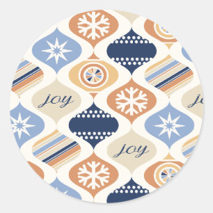 Sticker Rond Retro Noël Luxe Fêtes