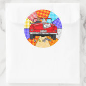 Sticker Rond Retro Nostalgic Mr & Mrs. | Je viens de me marier (Sac)