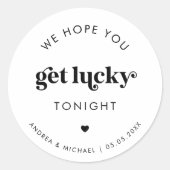 Sticker Rond Retro Nous Espérons Que Vous Obtenez Lucky Mariage (Devant)
