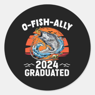 Sticker Rond Retro O-fish-ally 2024 Diplômé supérieur