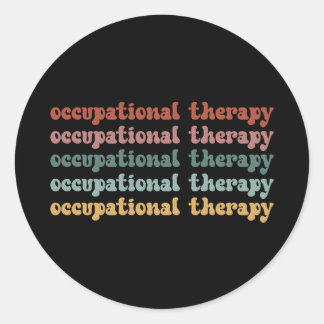 Sticker Rond Retro OT ergothérapie OT étudiant